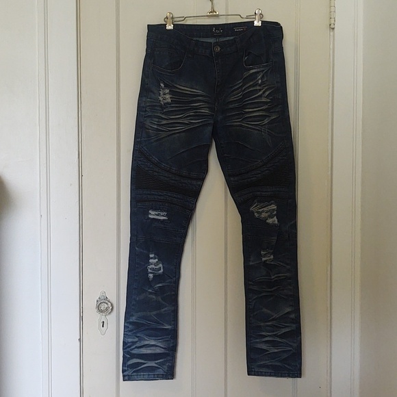 R. Sole Other - R. Sole Denim Moto Style Slim Fit Distressed Jeans Sz 34 x 32